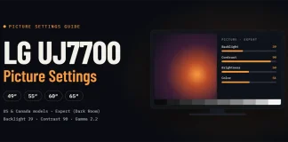 Impostazioni dell’immagine LG UJ7700 per i modelli 49UJ7700, 55UJ7700, 60UJ7700 e 65UJ7700 (Stati Uniti e Canada)