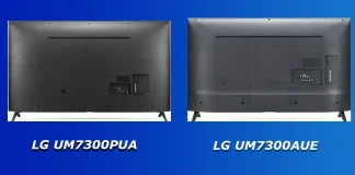 LG TV UM7300PUA vs UM7300AUE – differenze
