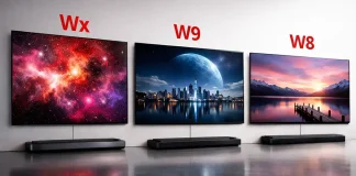 Confronto dei televisori LG OLED WX, W9 e W8