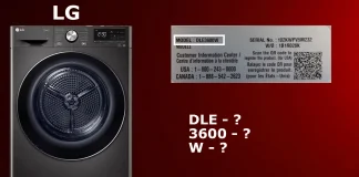 Numero di modello dell’asciugatrice LG, spiegazione della decodifica