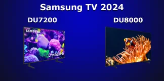 Spiegazione delle differenze tra Samsung TV DU8000 e DU7200