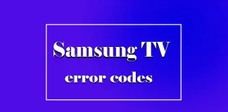 Elenco dei codici di errore dei televisori Samsung