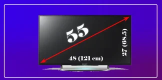 Dimensioni dei televisori da 55 pollici, LED, OLED, QLED