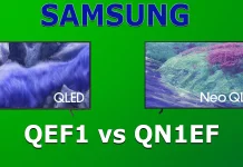 TV Samsung QN1EF vs QEF1 — Gamma 2025