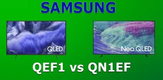 TV Samsung QN1EF vs QEF1 — Gamma 2025