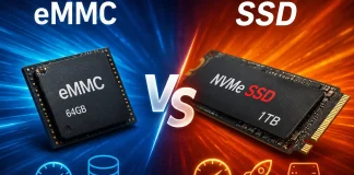 La differenza tra l’archiviazione eMMC e SSD
